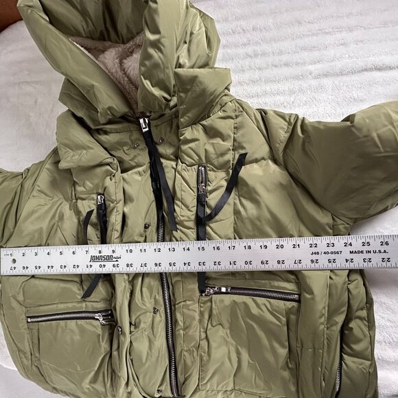 Orolay Women's Thickened Down Jacket Large Hooded Zip-Up Green Outdoor Packable - Picture 9 of 10